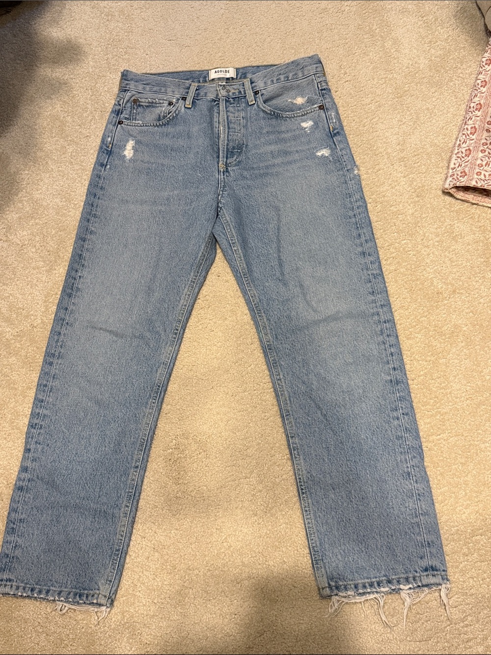 Agolde Light Blue Cropped Ankle Jeans